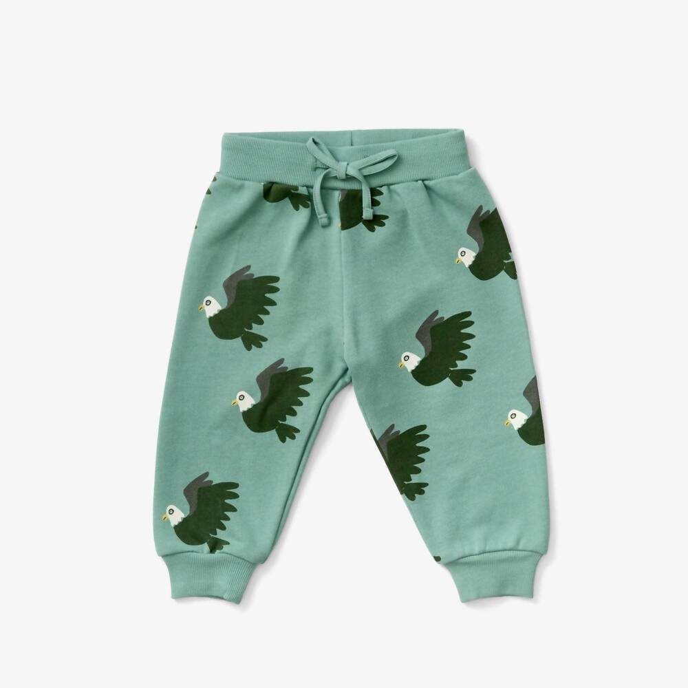 NEW LEWIS baby's eagle pull-on sweatpants in forest